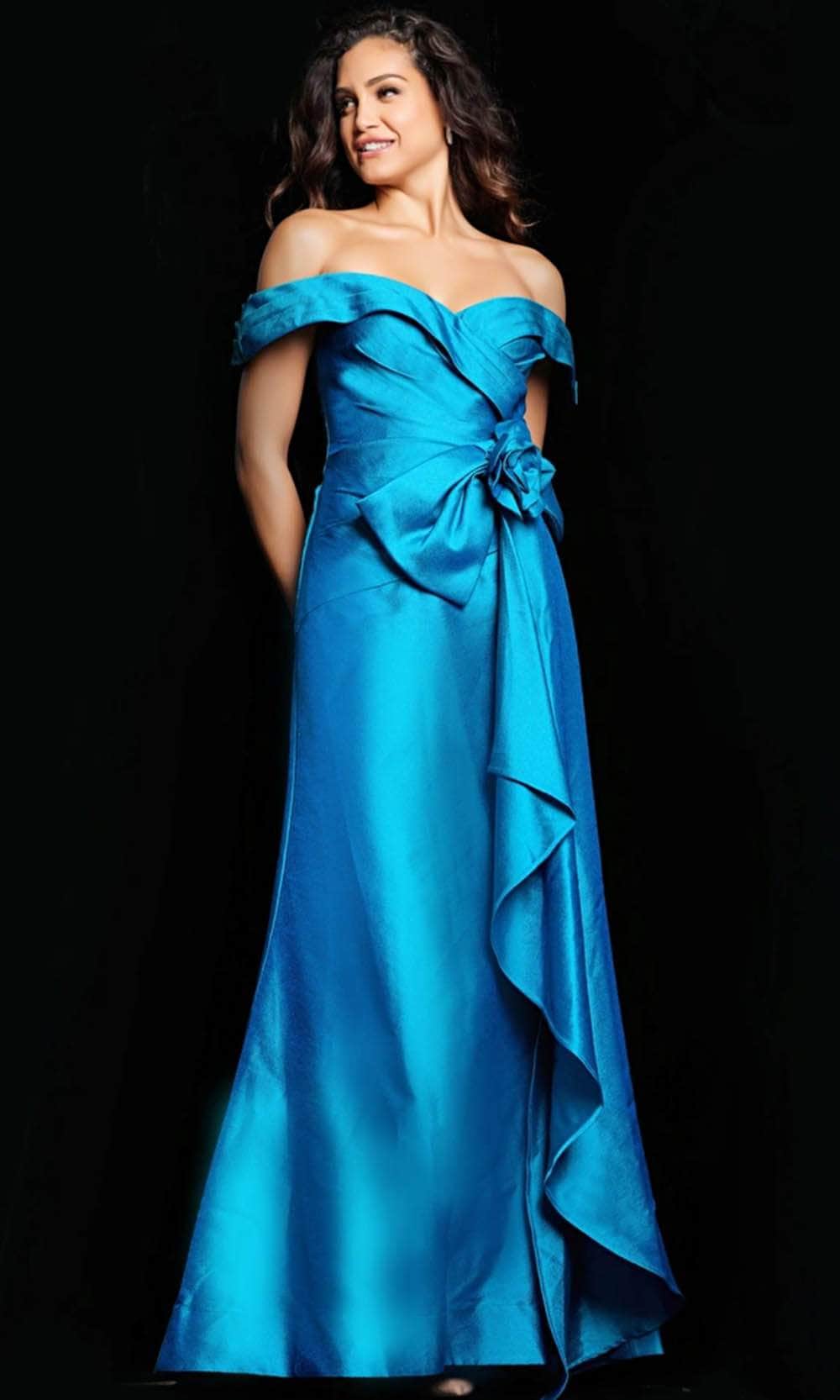 Jovani 37098 - Sweetheart Taffeta Evening Gown Evening Dresses 00 / Peacock