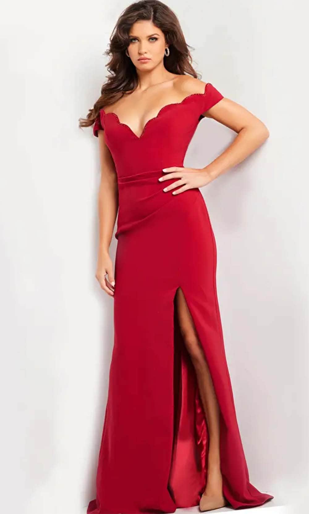 Jovani 37147 - Sweetheart Scallop Neckline Fitted Bodice Prom Gown Prom Dresses