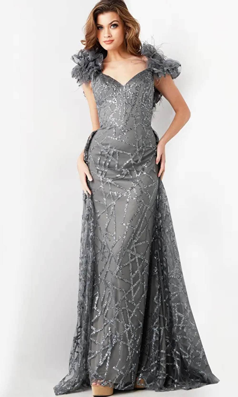 Jovani 37206 - V-Neck Sequin Gown Evening  Dresses