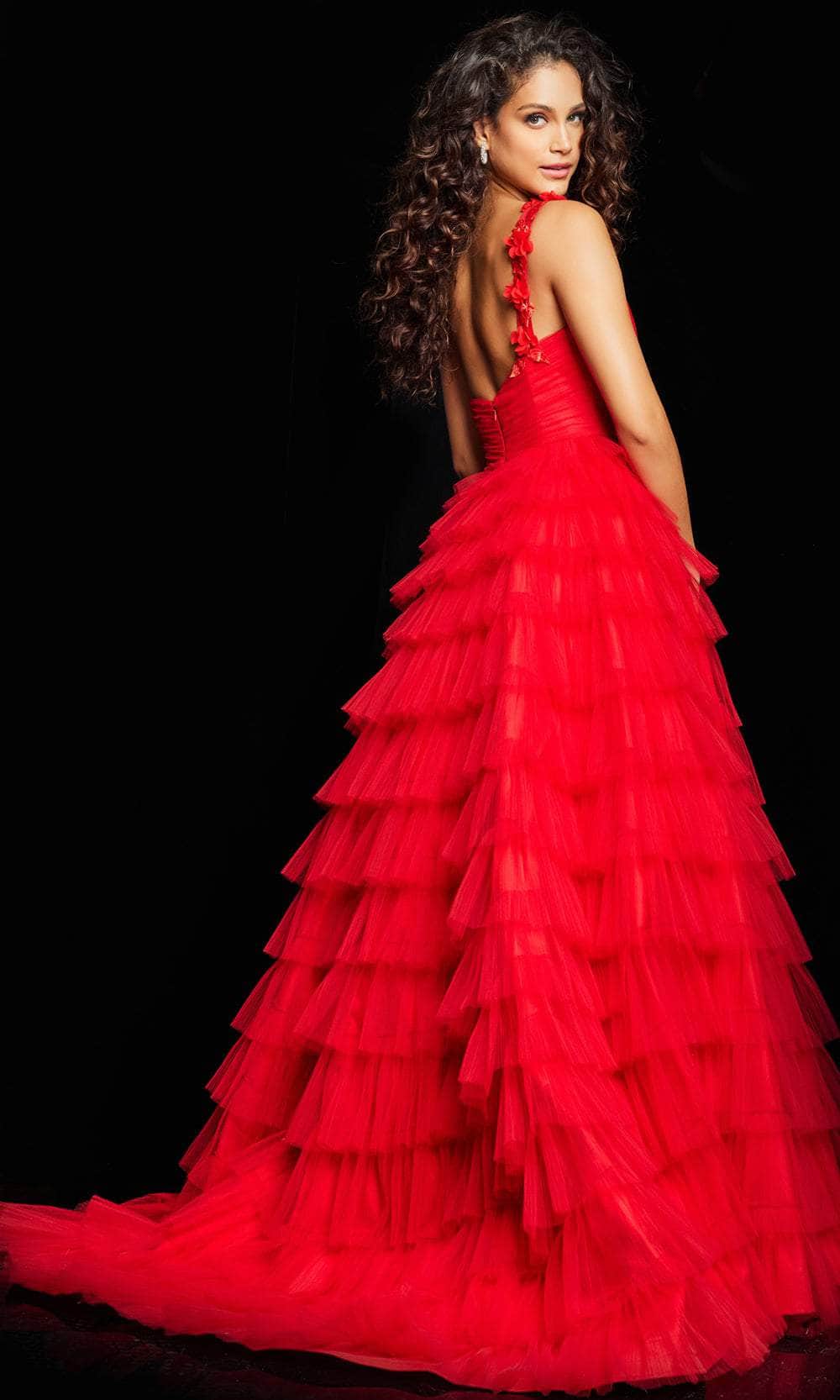 Jovani 37274 - Single Strap Layered A-line Gown Evening Dresses