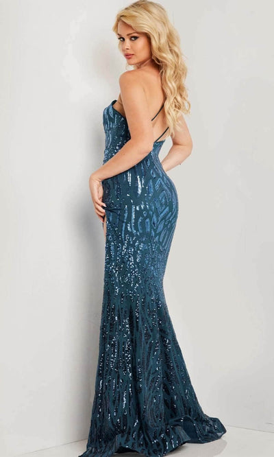 Jovani 37312 - Asymmetrical Sequin Embellished Gown Evening  Dresses