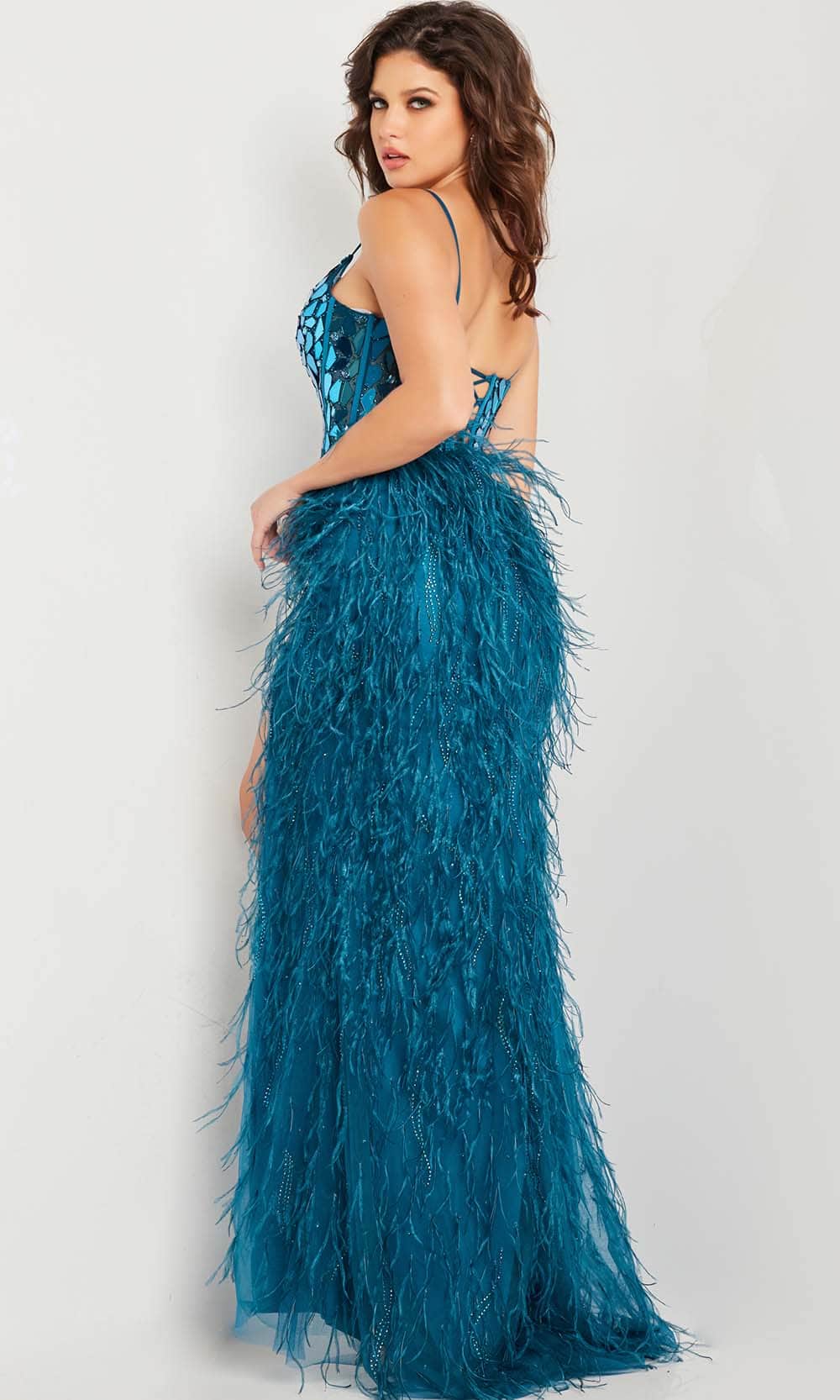 Jovani 37435 - Feather Skirt Prom Gown Special Occasion Dress