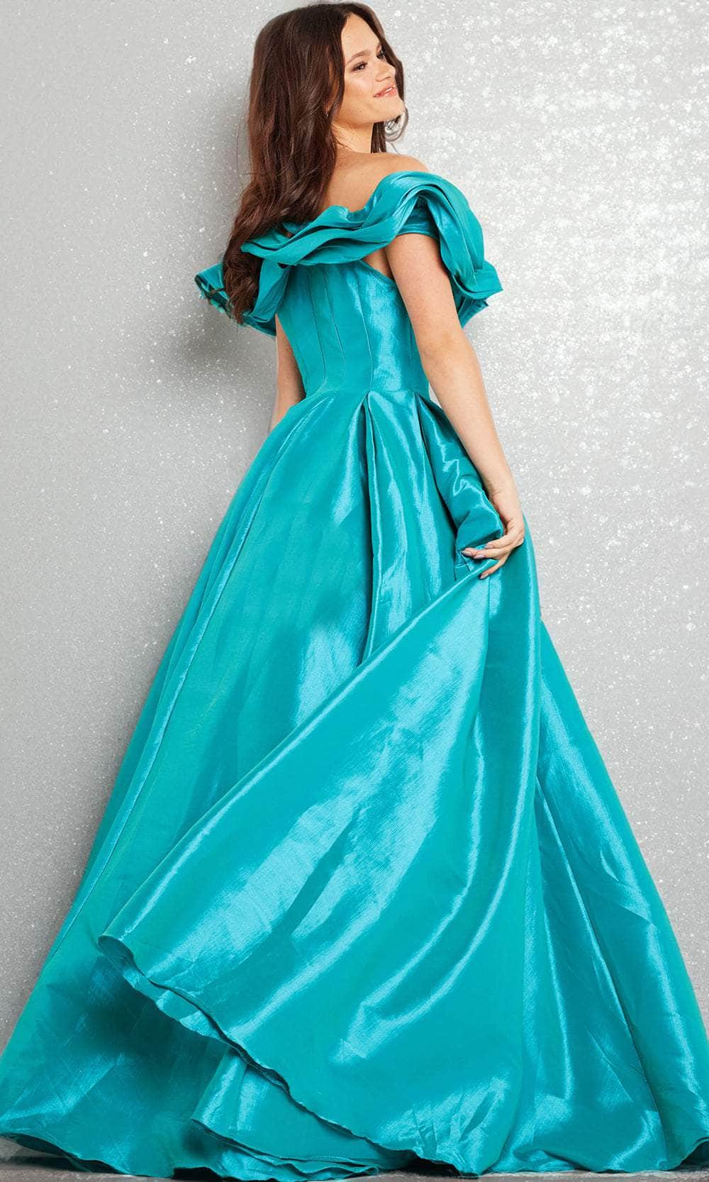Jovani 37476 - Ruffled Off Shoulder Ballgown Special Occasion Dress