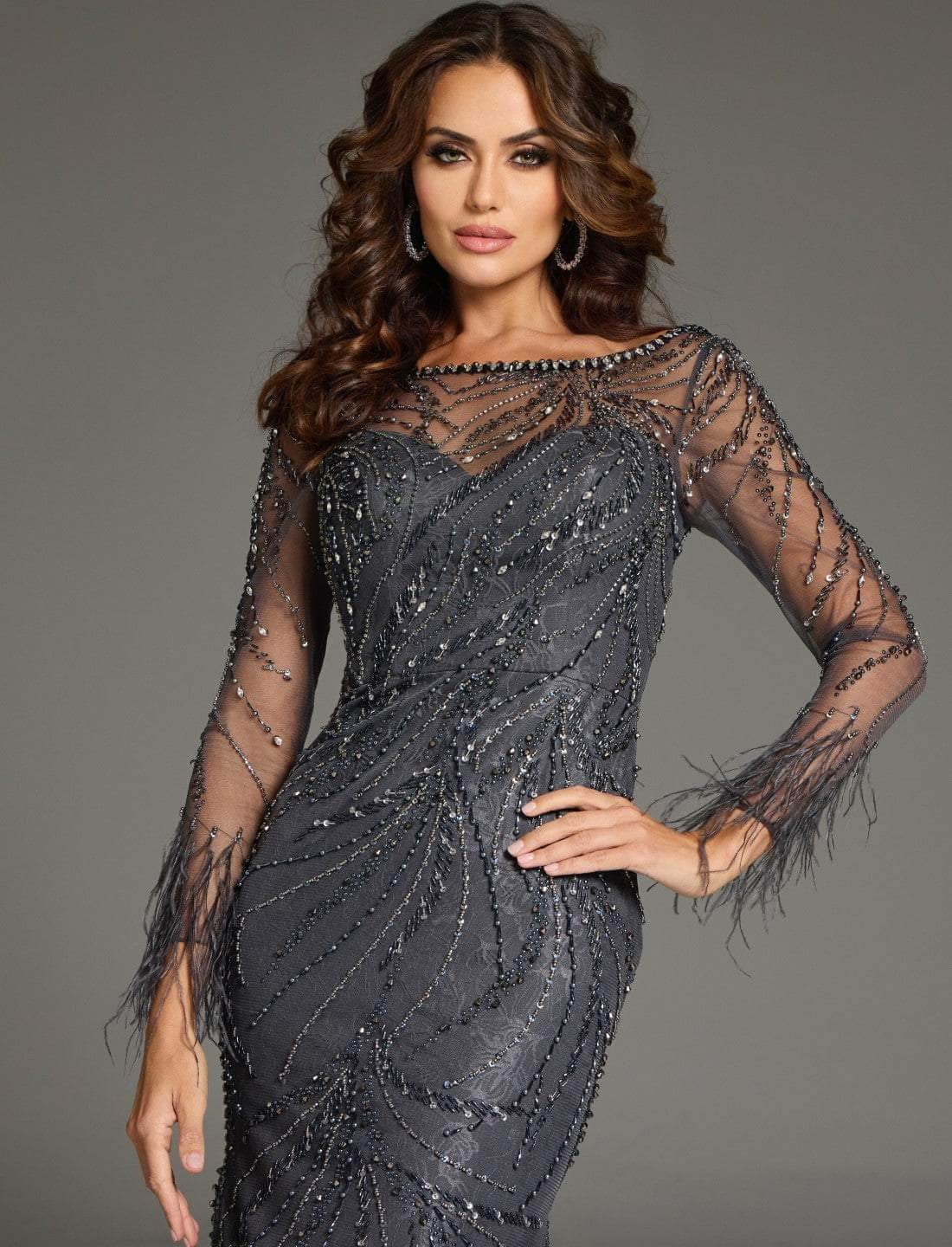 Jovani 37560 - Beaded Long Sleeve Prom Gown Mother of the Bride Dresses