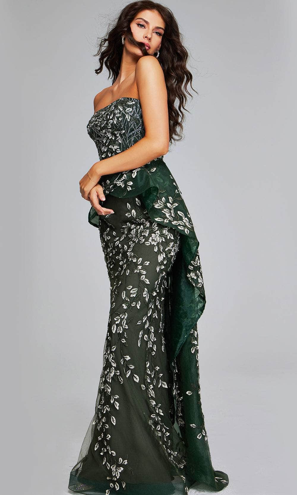 Jovani 37599 - Straight Across Foliage Evening Gown Special Occasion Dresses