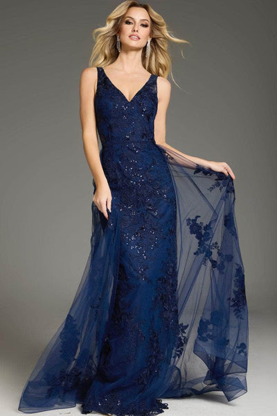 Jovani 37600 - Sleeveless Floral Evening Gown Evening Dresses