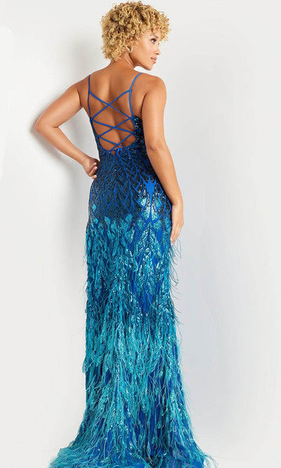 Jovani 37678 - Sequin Feathered Prom Dress Prom Dresses