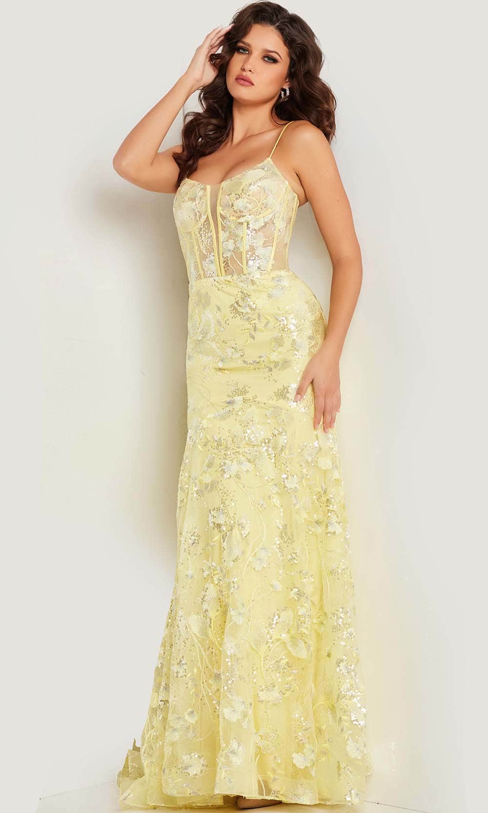 Jovani 38004 - Floral Embroidered Prom Gown Special Occasion Dress