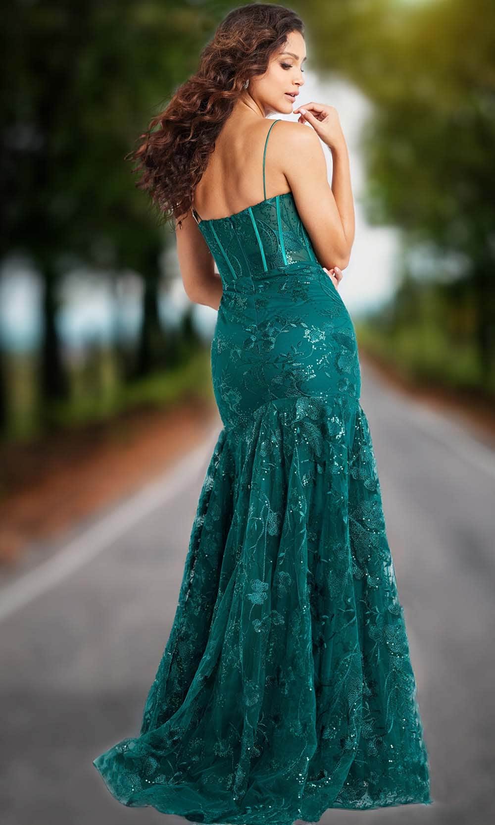 Jovani 38004 - Floral Embroidered Prom Gown Special Occasion Dress