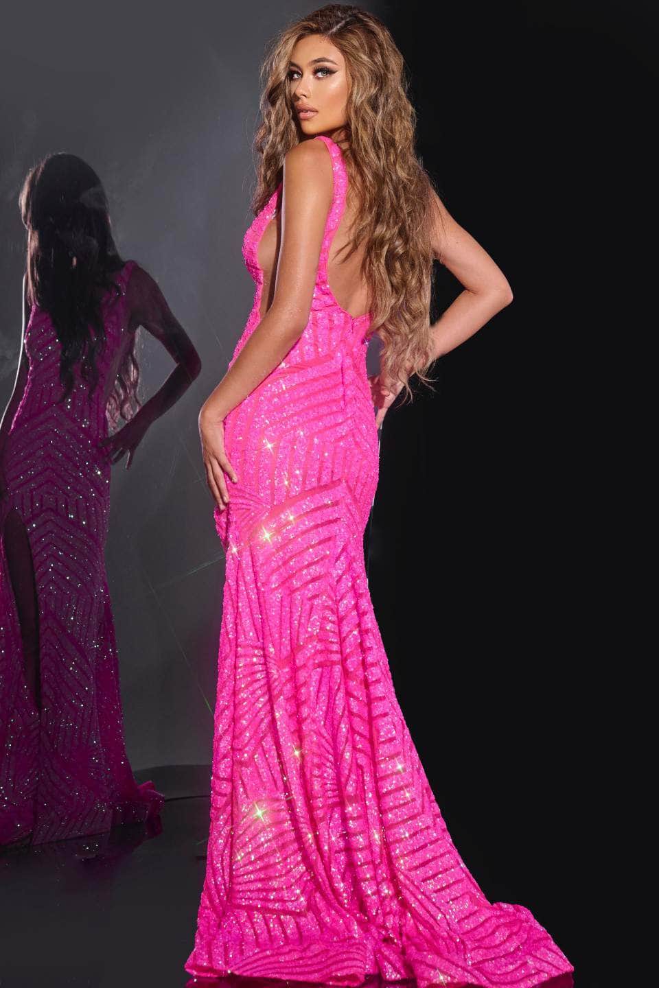 Jovani 38053 - Sequin Pattern Prom Dress Prom Dresses