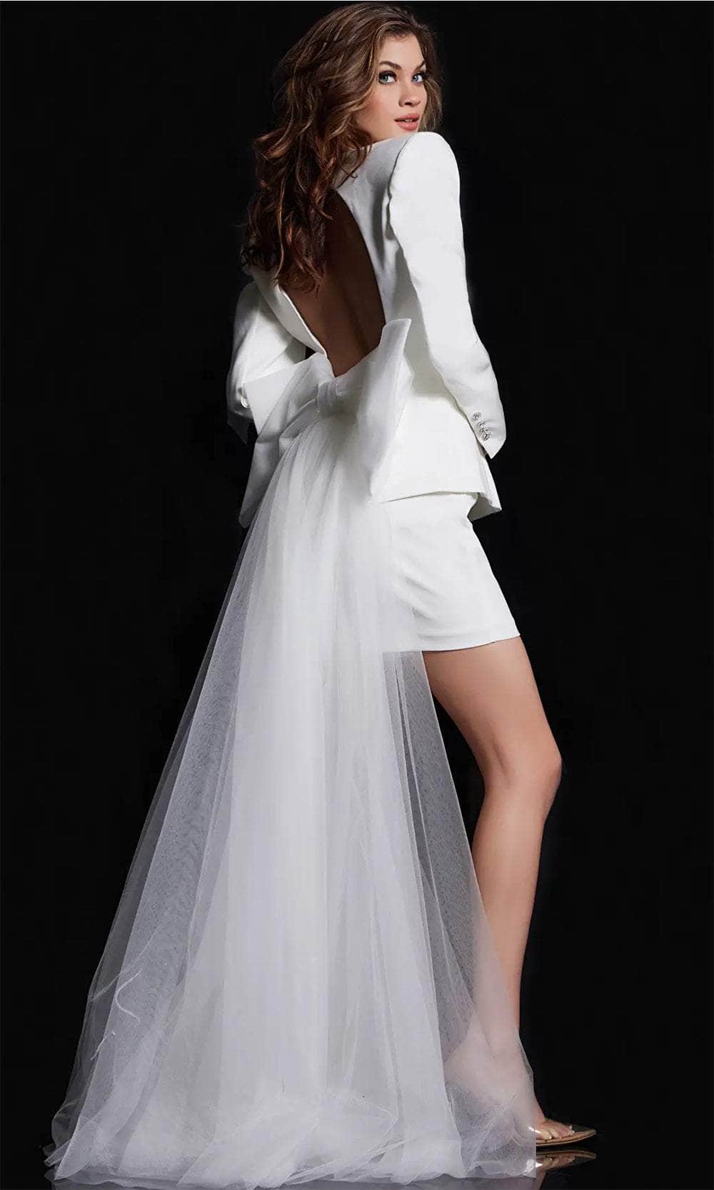 Jovani 38084 - Two Piece V-Neck Bridal Dress Wedding Dresses