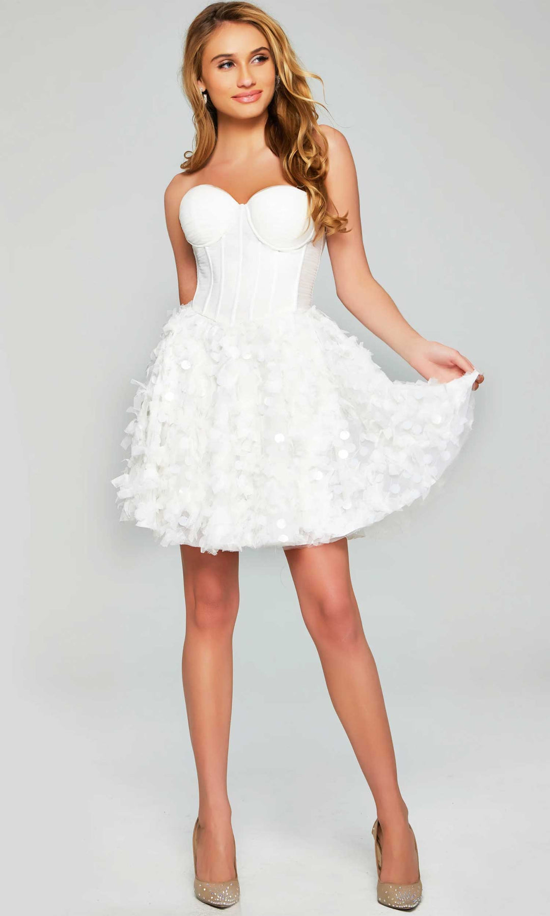 Jovani 38248 - Strapless Corset Bodice Cocktail Dress