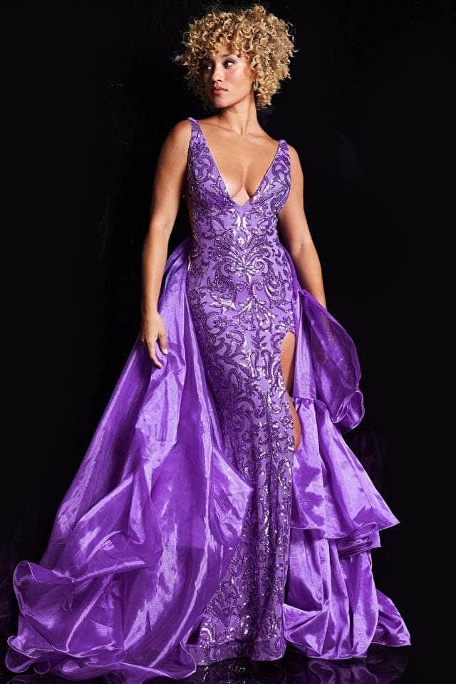 Jovani 38336 - V-Neck Sequin Embellished Dress Special Occasion Dress
