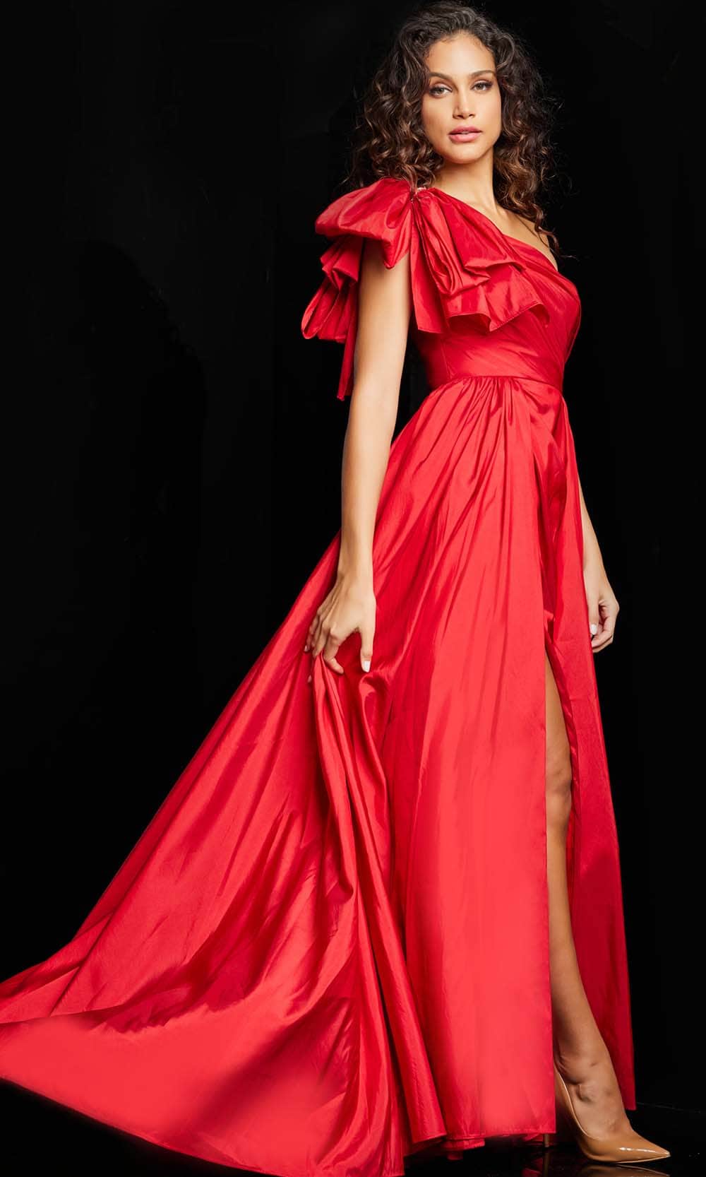 Jovani 38466 - Ruched Asymmetric Prom Gown Special Occasion Dress