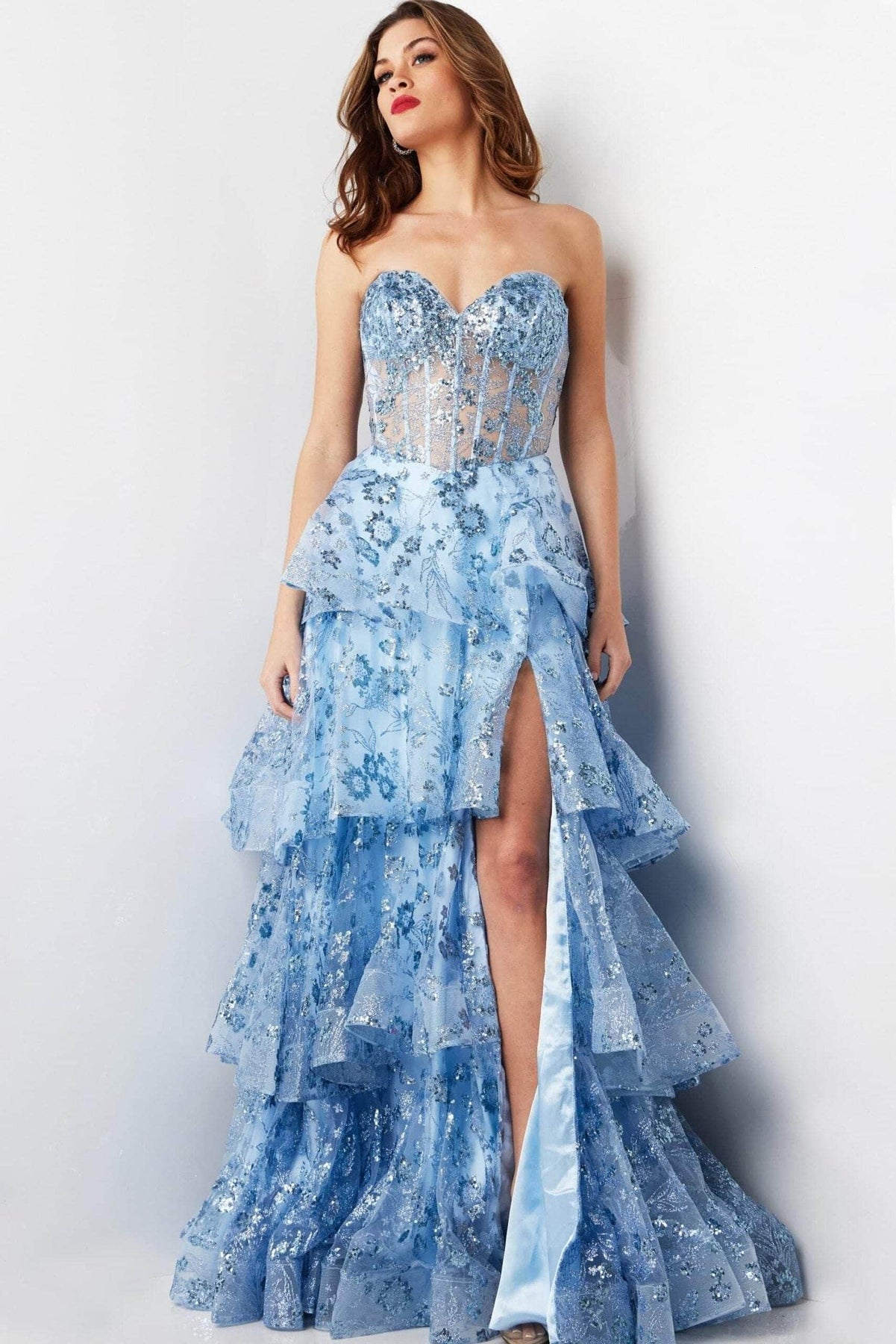Jovani 38528 - Tiered A-Line Prom Gown Prom Dresses