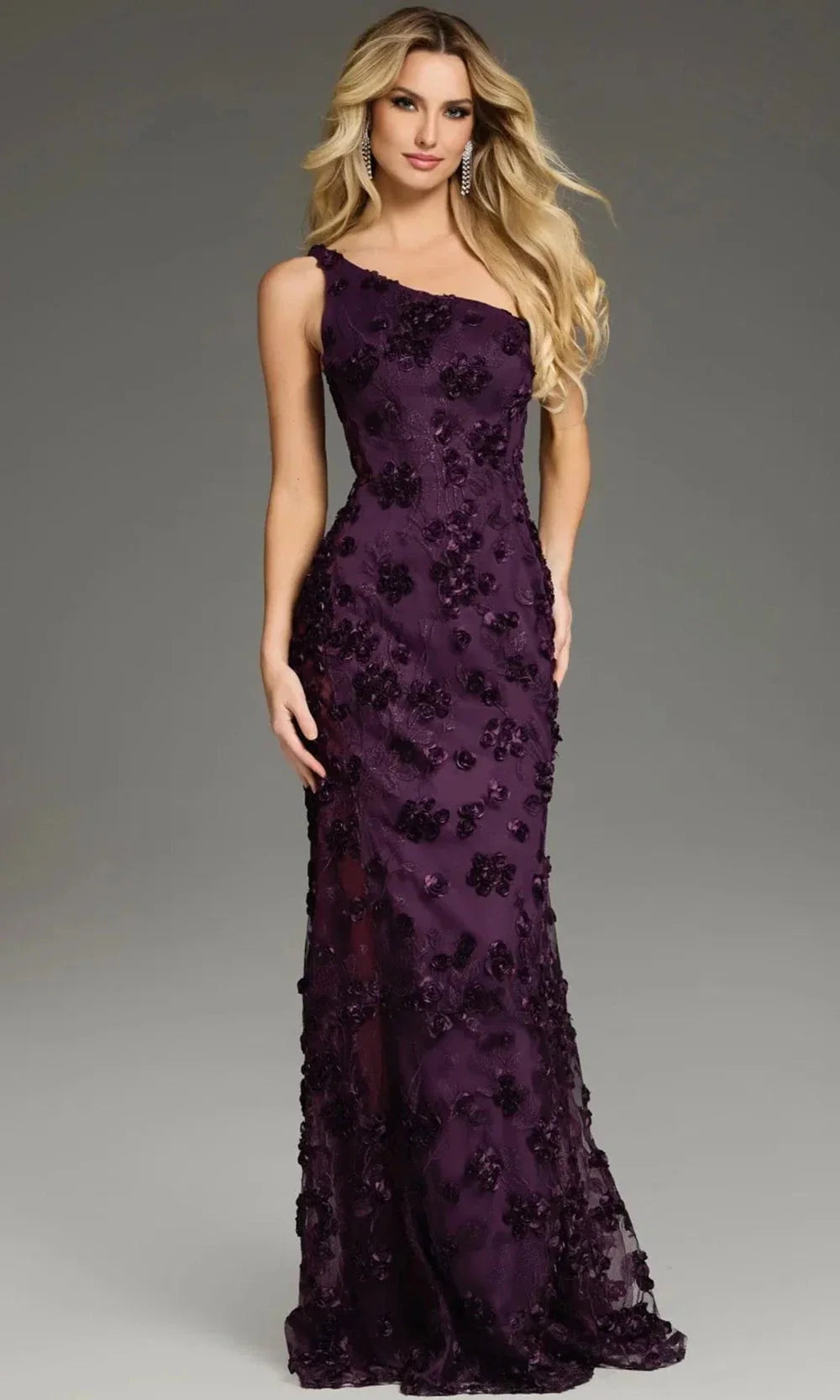 Jovani 38684 - Fitted Floral Sheath Gown Prom Dresses