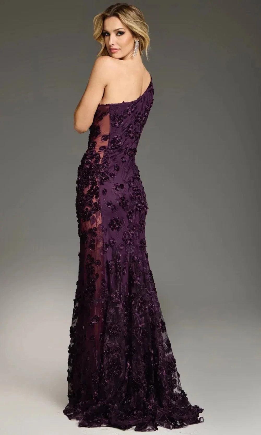 Jovani 38684 - Fitted Floral Sheath Gown Prom Dresses