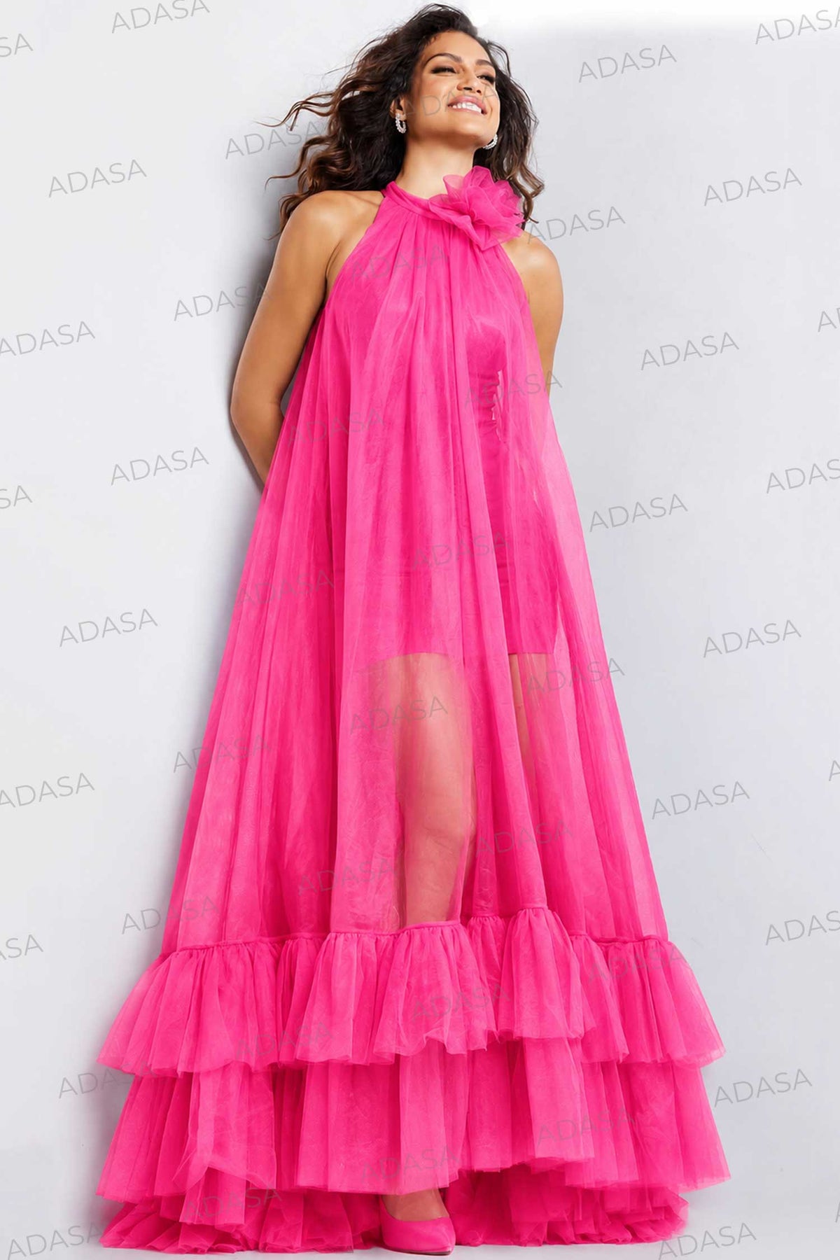 Jovani 38720 - Tulle Overlaid Prom Dress