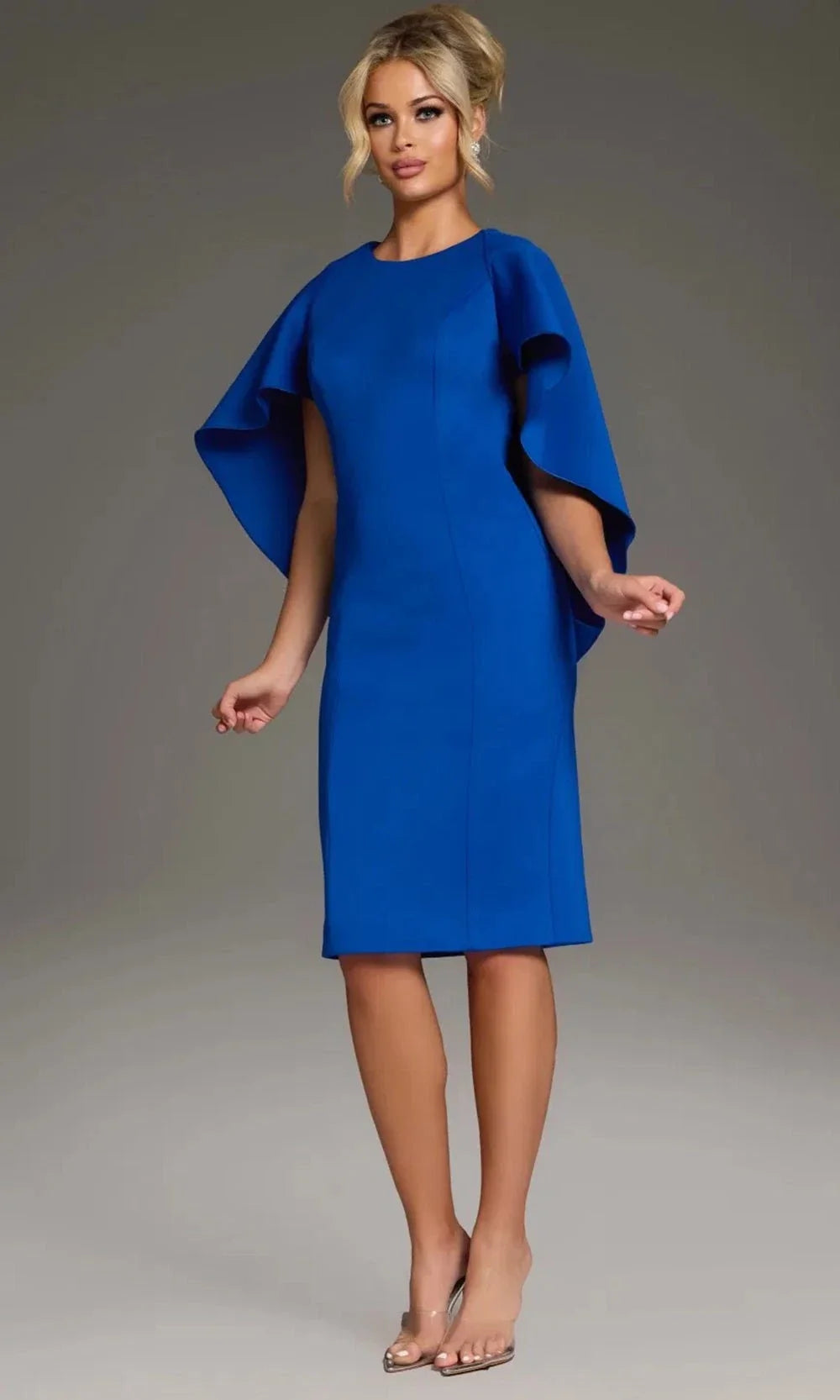 Jovani 38824 Bow Cape Back Cocktail Dress