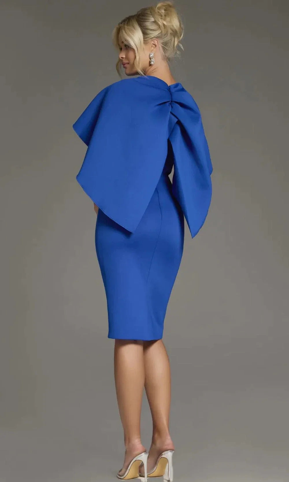 Jovani 38824 - Cape Sleeve Sheath Cocktail Dress | Semi Formal Black Dress Royal / 22 Jovani 38824 - Cape Sleeve Sheath Cocktail Dress | Semi Formal Black Dress Royal / 22