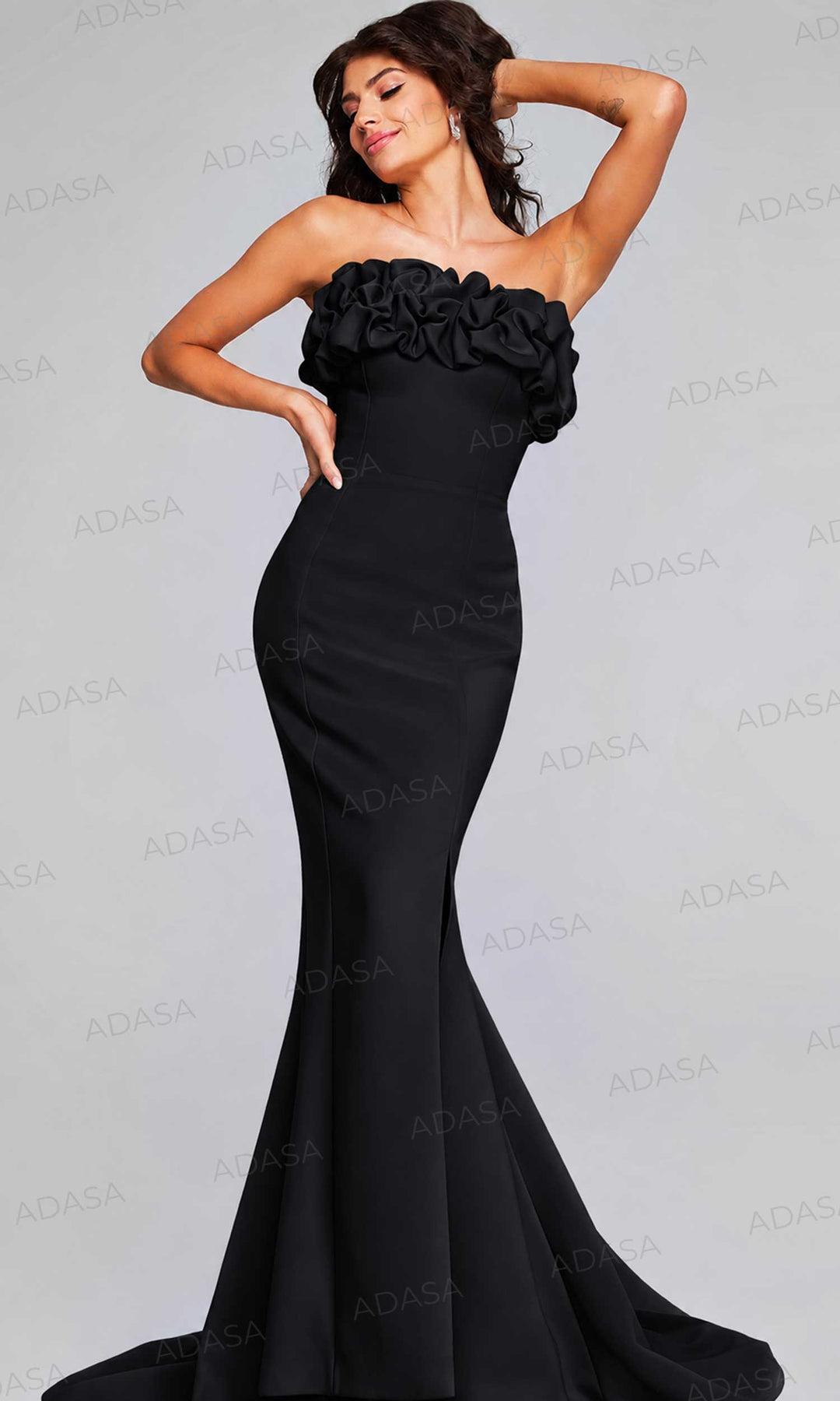 Jovani 38922 - Ruffle Trimmed Mermaid Gown