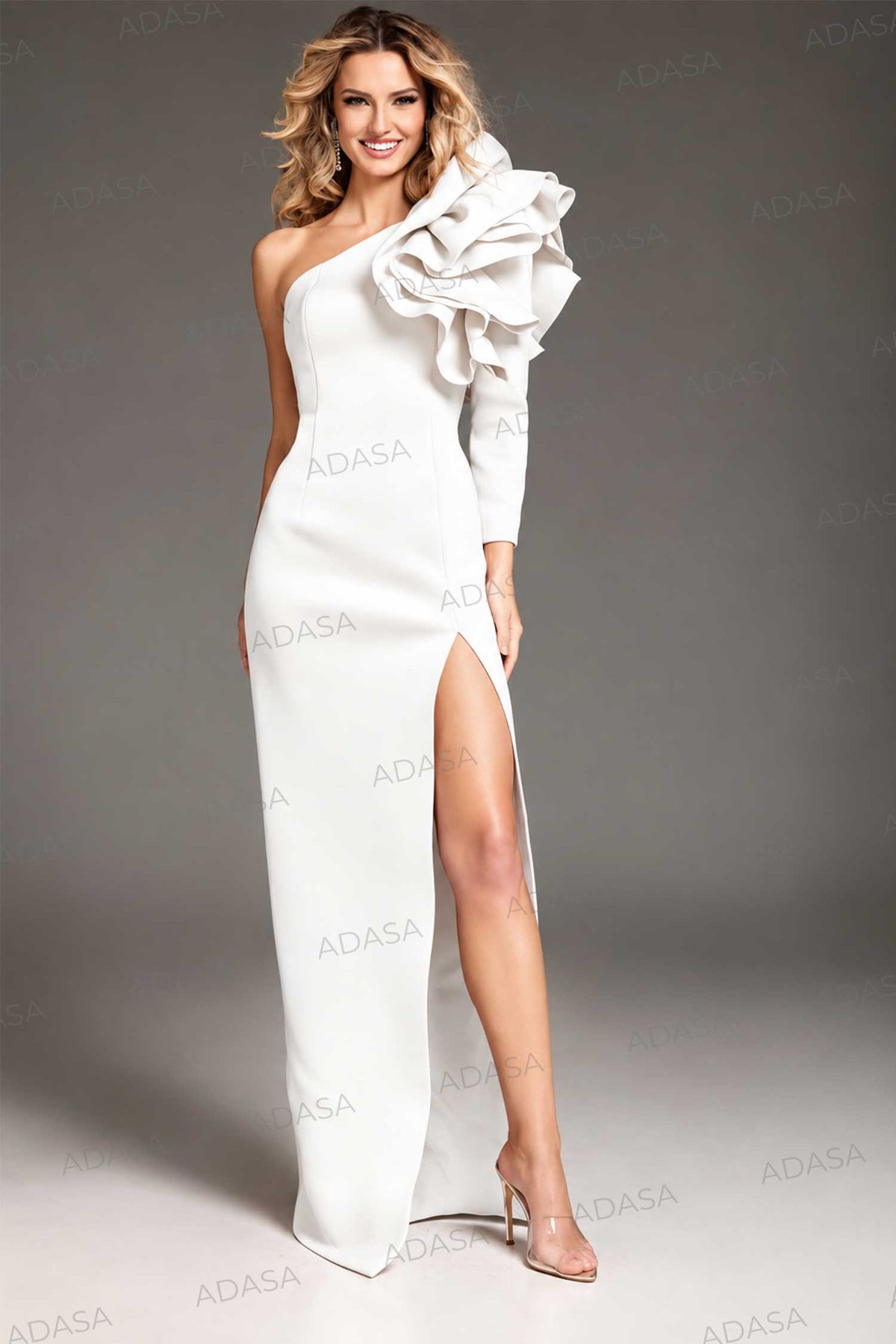 Jovani 38928 - One-Shoulder Seams Prom Gown