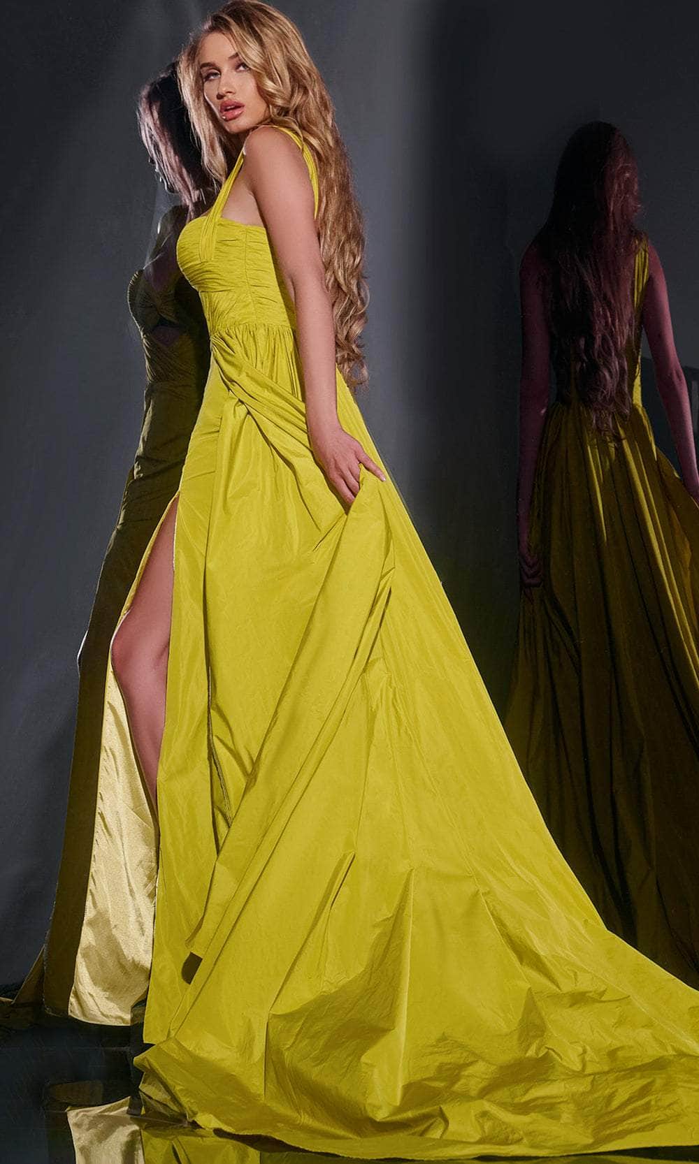 Jovani 38957 Ruching Cutout Prom Dress