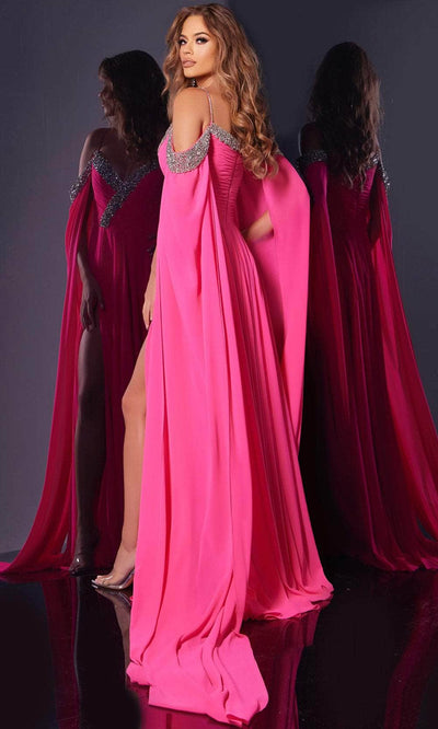 Jovani 38996 - Draped Shoulders A-Line Prom Dress Prom Dresses