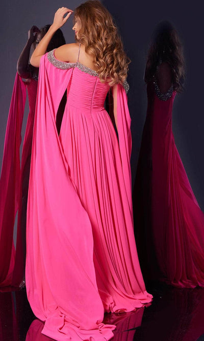 Jovani 38996 - Draped Shoulders A-Line Prom Dress Prom Dresses