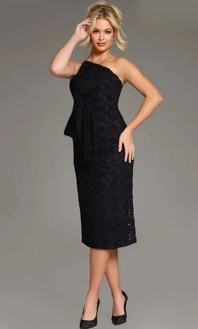 Jovani 39076 - 3D Embroidered Bow Detail Cocktail Dress Semi Formal