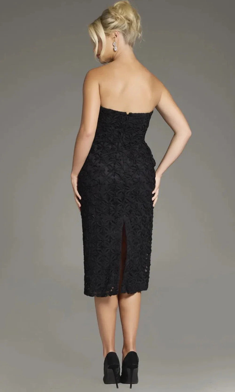 Jovani 39076 - 3D Embroidered Bow Detail Cocktail Dress Semi Formal