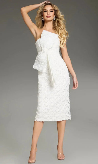 Jovani 39076 - 3D Embroidered Bow Detail Cocktail Dress Semi Formal
