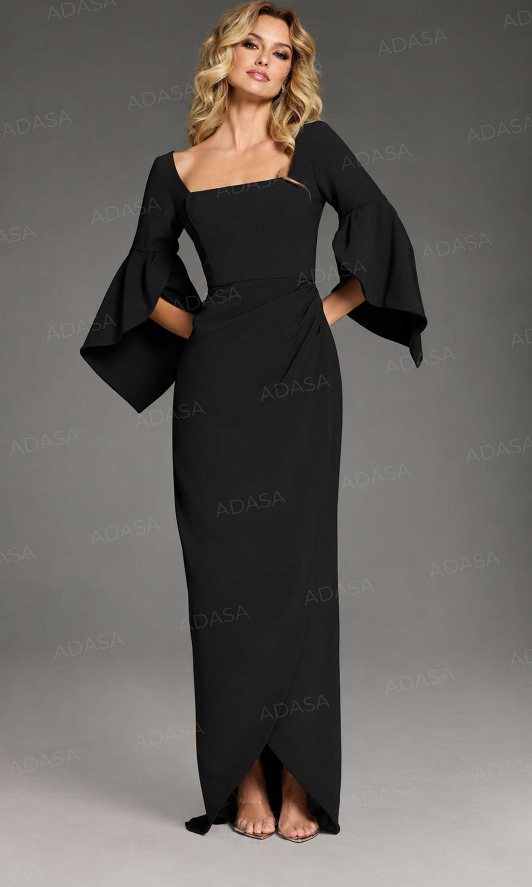 Jovani 39082 - Ruched Square Neck Prom Gown