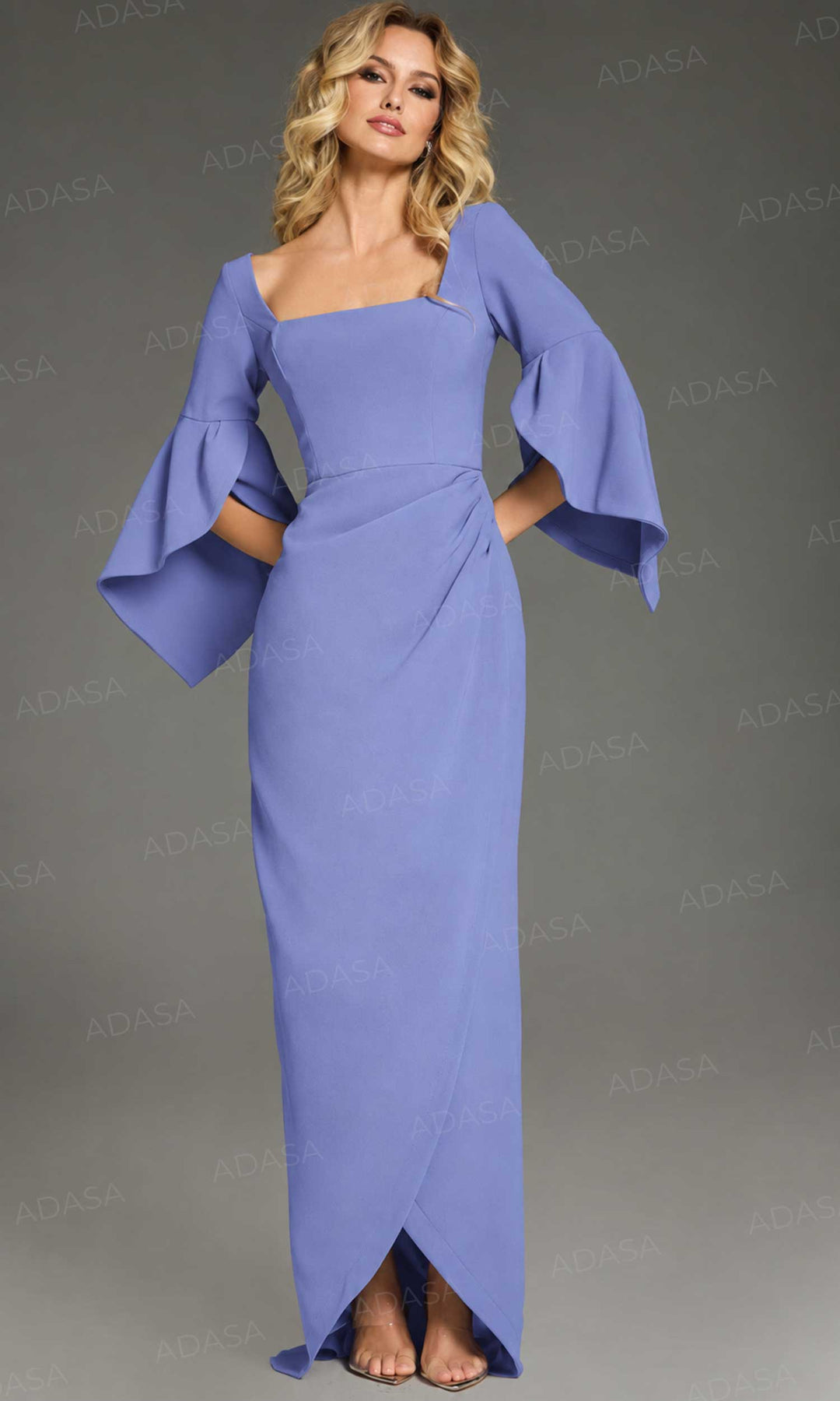 Jovani 39082 - Ruched Square Neck Prom Gown