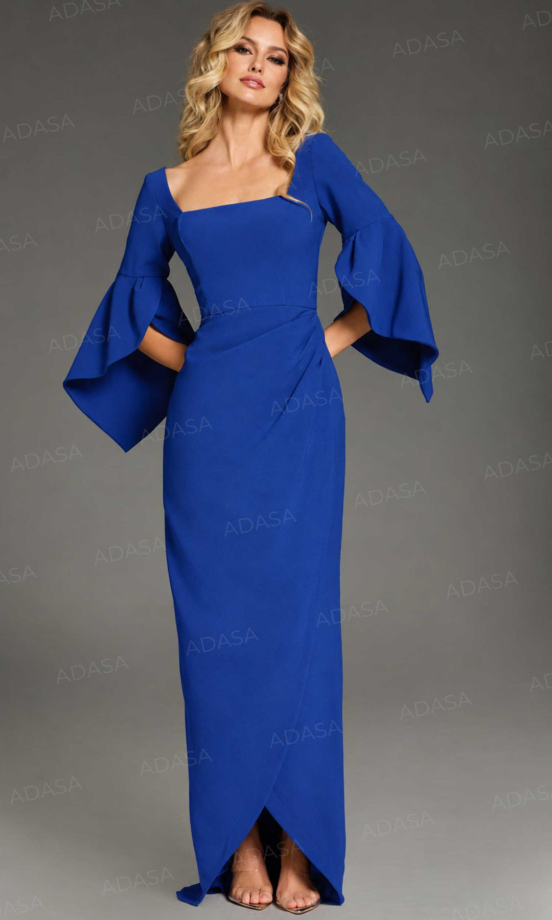 Jovani 39082 - Ruched Square Neck Prom Gown
