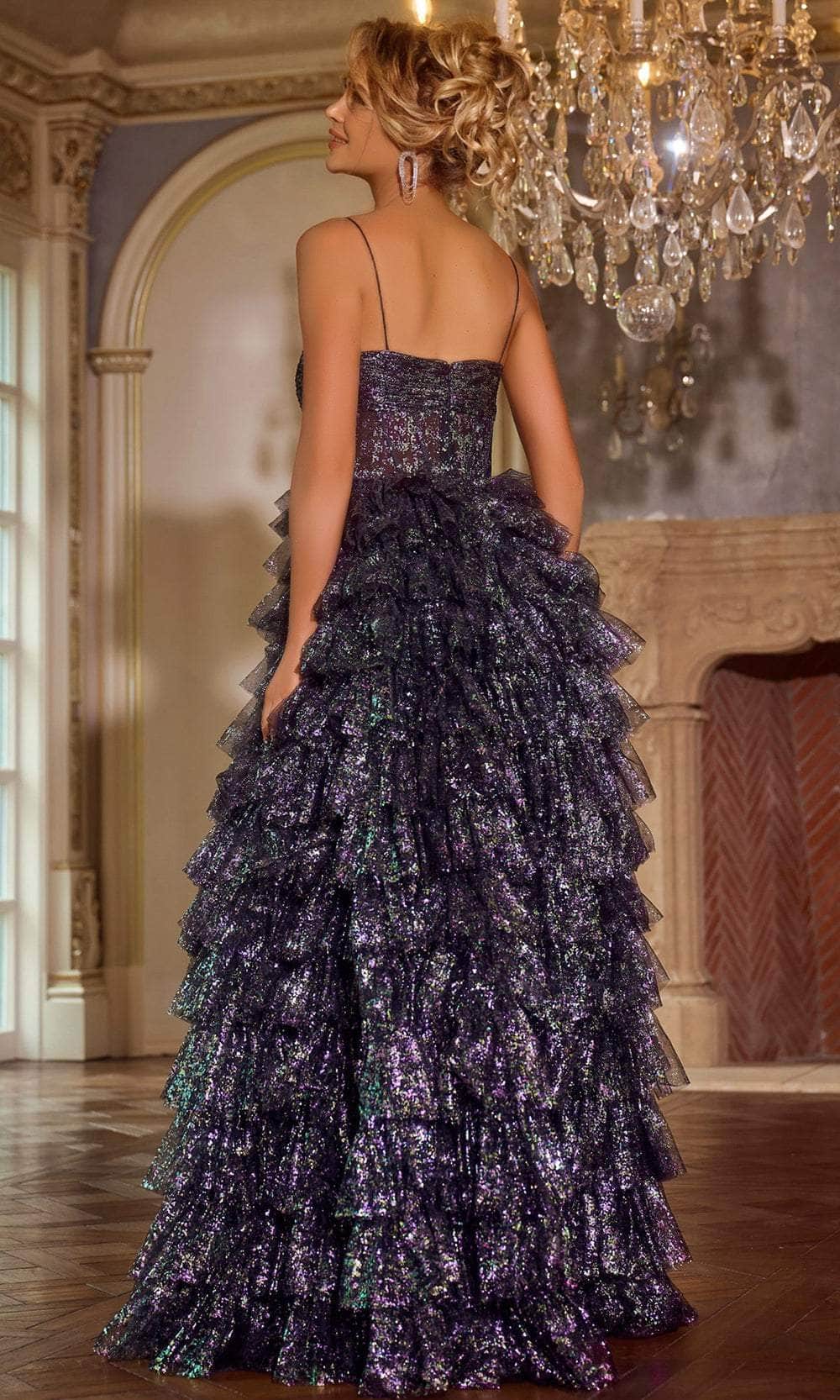 Jovani 39305 - Spaghetti Straps Ruffled Prom Gown Special Occasion Dress