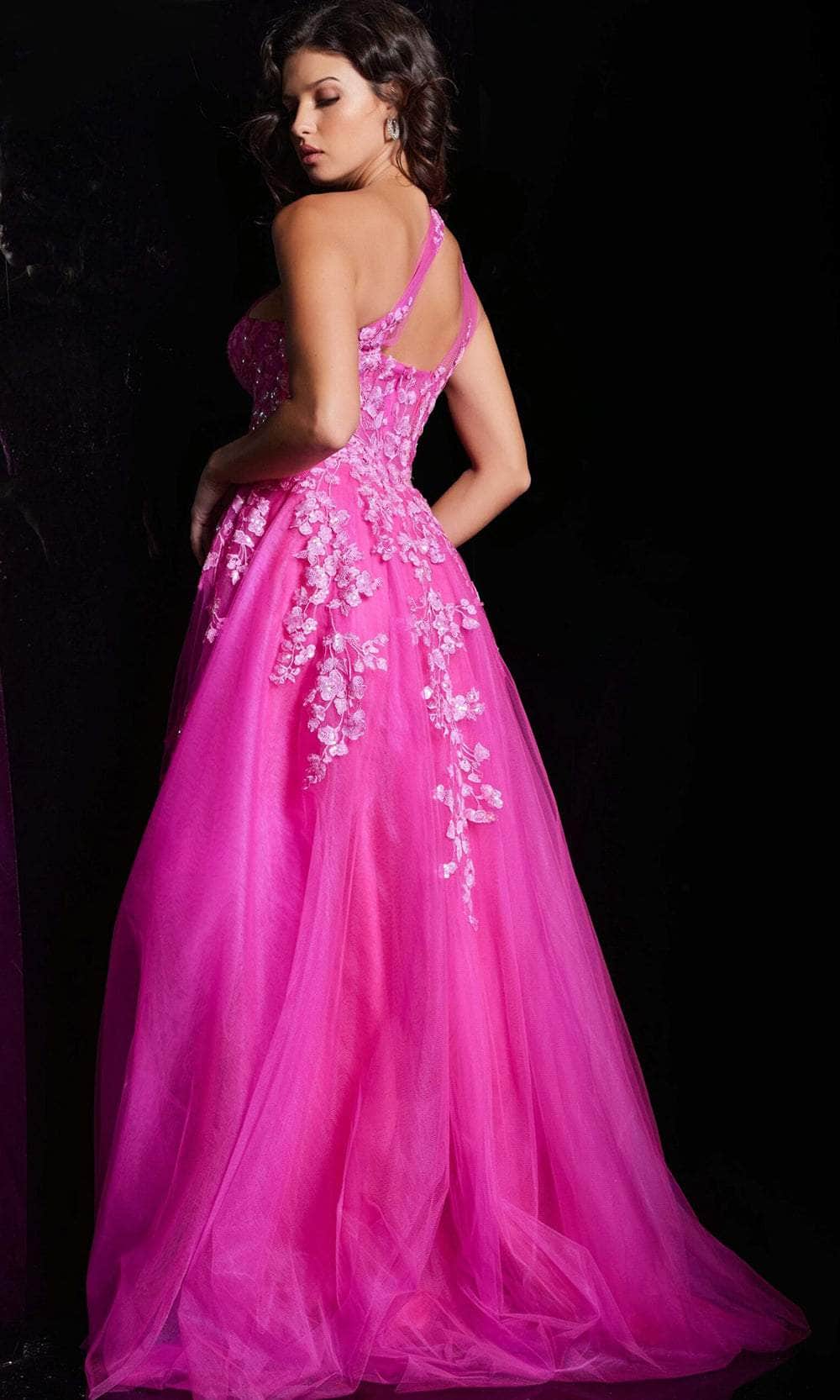 Jovani 39318 - Floral Asymmetrical Prom Dress Special Occasion Dress