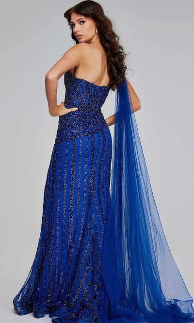 Jovani 39386 - Asymmetrical Beaded Evening Gown Special Occasion Dresses