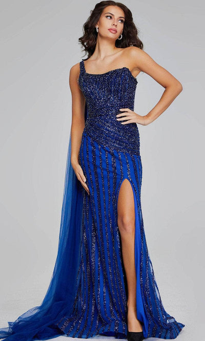 Jovani 39386 - Asymmetrical Beaded Evening Gown Special Occasion Dresses