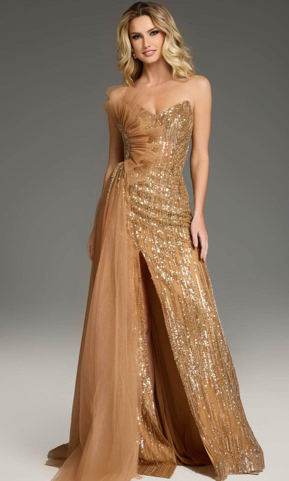 Jovani 39387 - Sequin Strapless Prom Gown Formal Gowns
