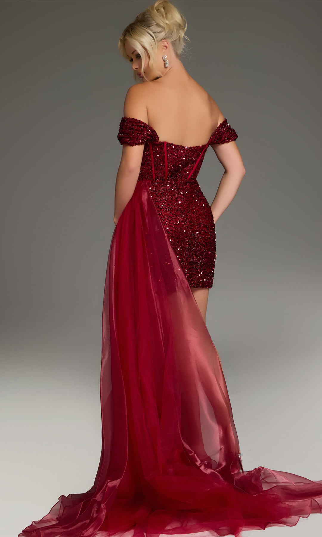 Jovani 39632 - Sequined Corset Cocktail Dress