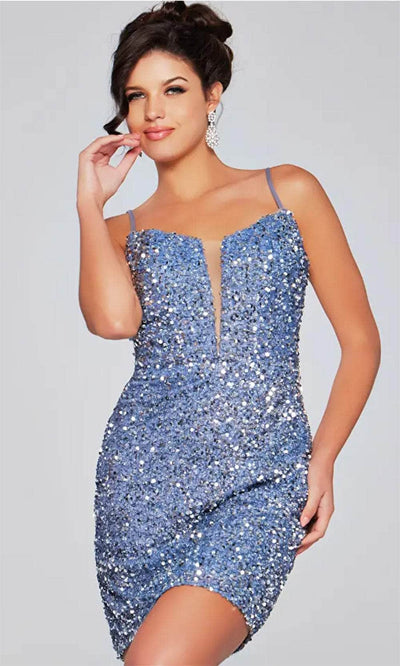 Jovani 39635 - Illusion Sequin Cocktail Dress Special Occasion Dresses