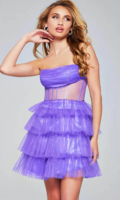 Jovani 39666 - Ruffled Tulle Cocktail Dress Special Occasion Dresses