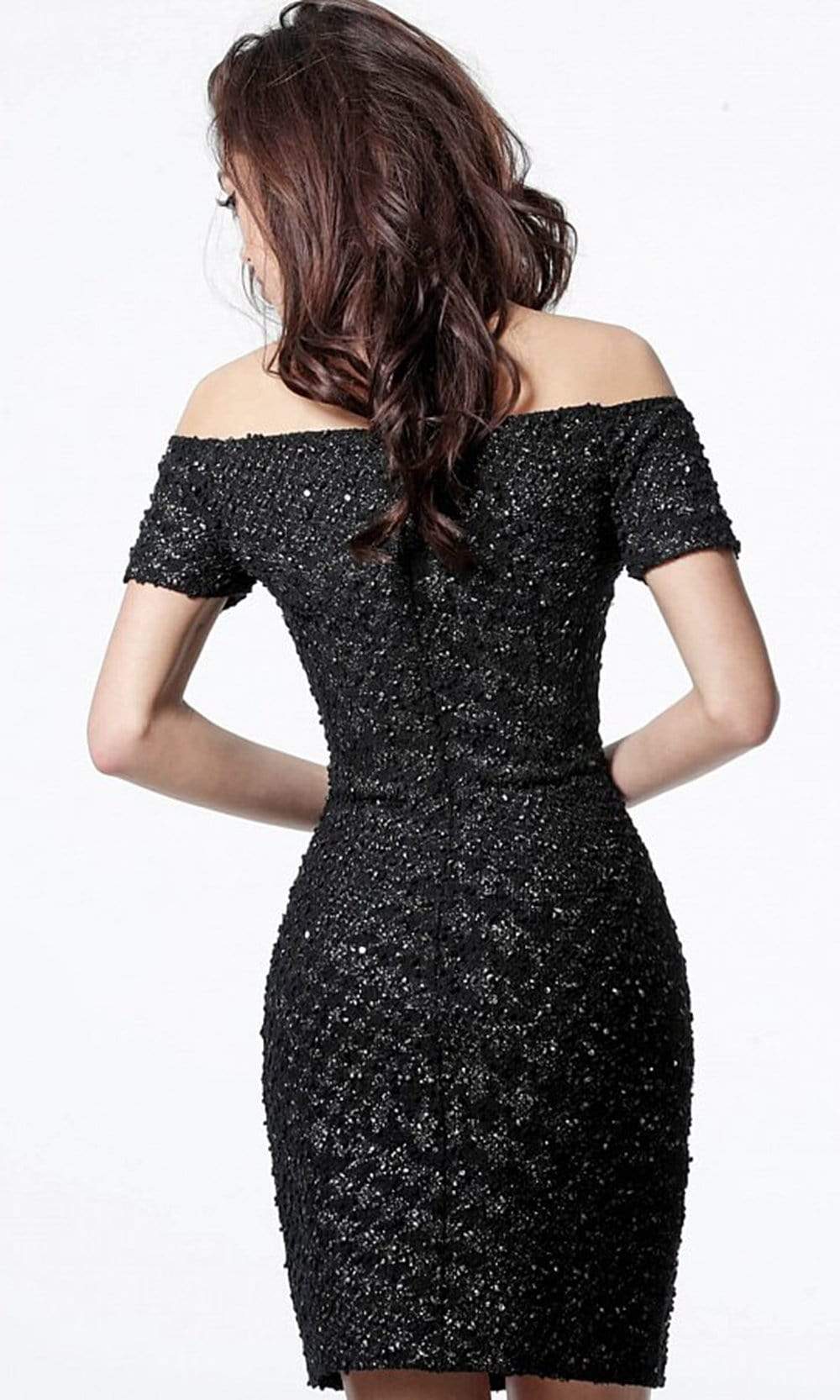 Jovani - 3968 Floral Sequined Off Shoulder Cocktail Dress Cocktail Dresses