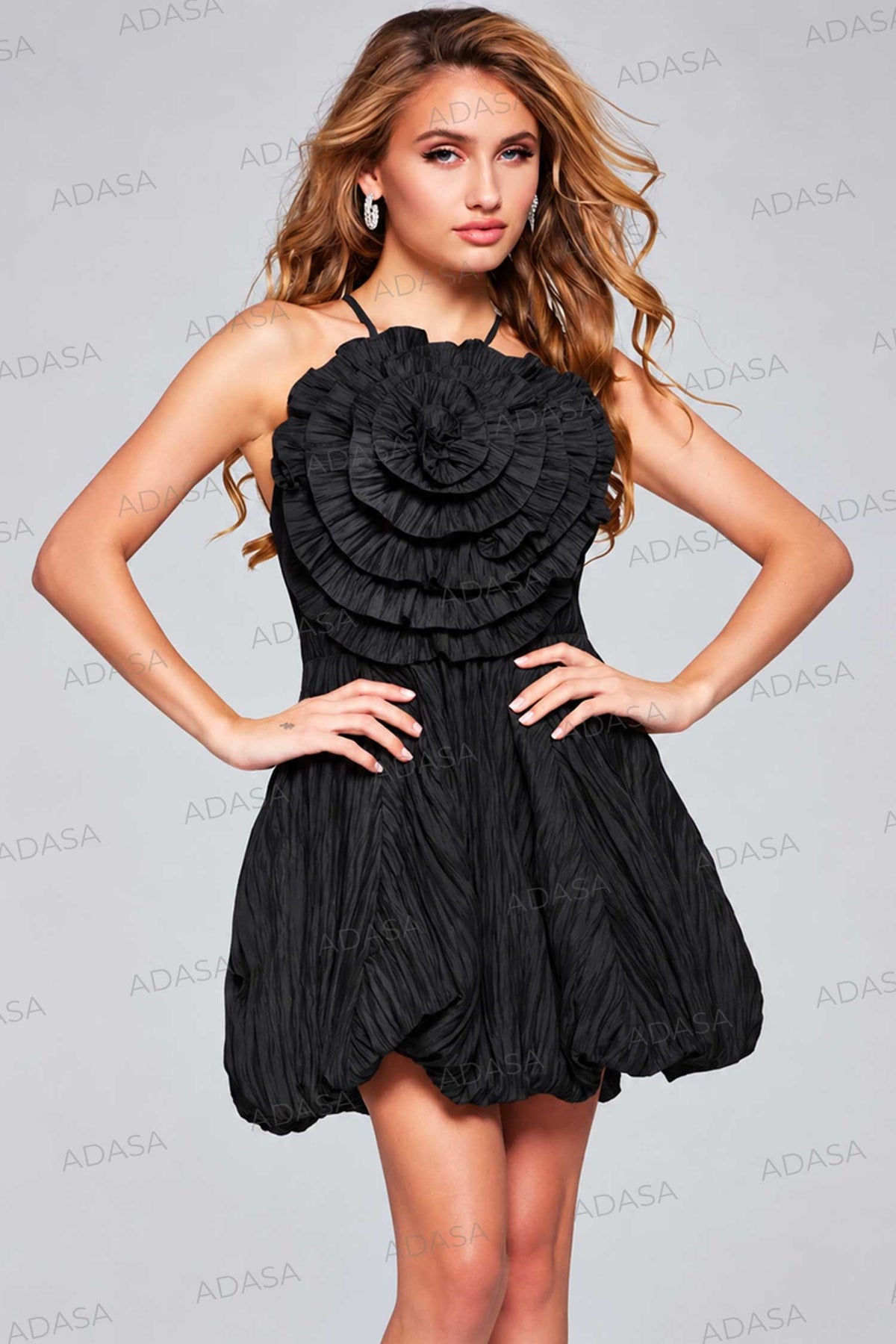 Jovani 39741 - Ruffled Halter Cocktail Dress