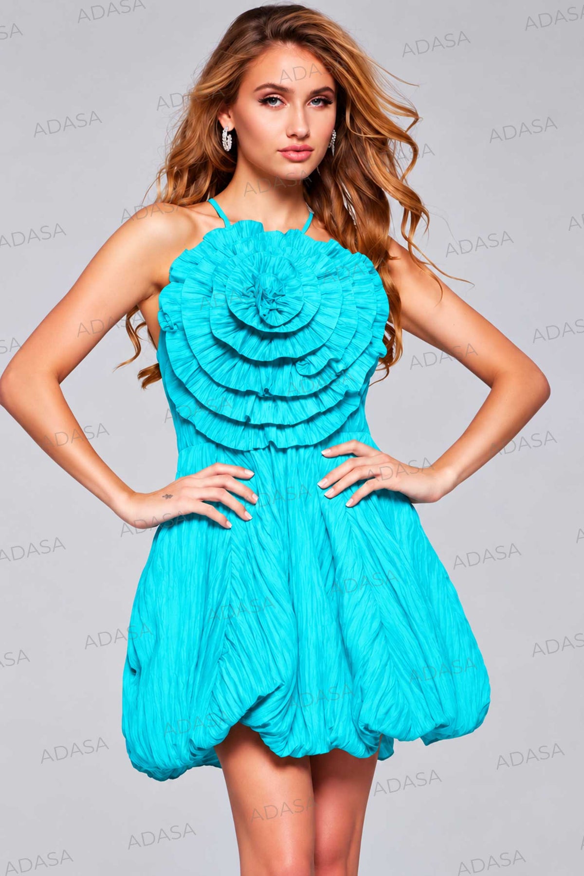 Jovani 39741 - Ruffled Halter Cocktail Dress