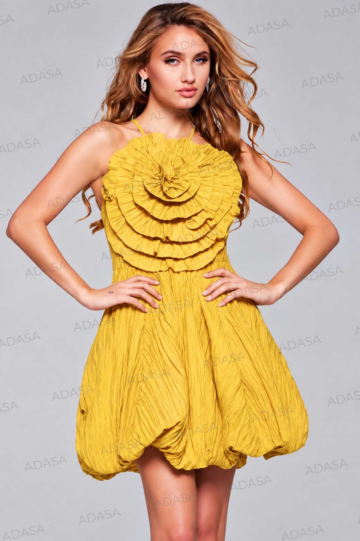 Jovani 39741 - Ruffled Halter Cocktail Dress