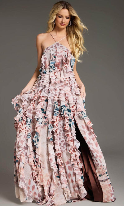 Jovani 39822 - Open Back A-Line Prom Gown Evening Dresses