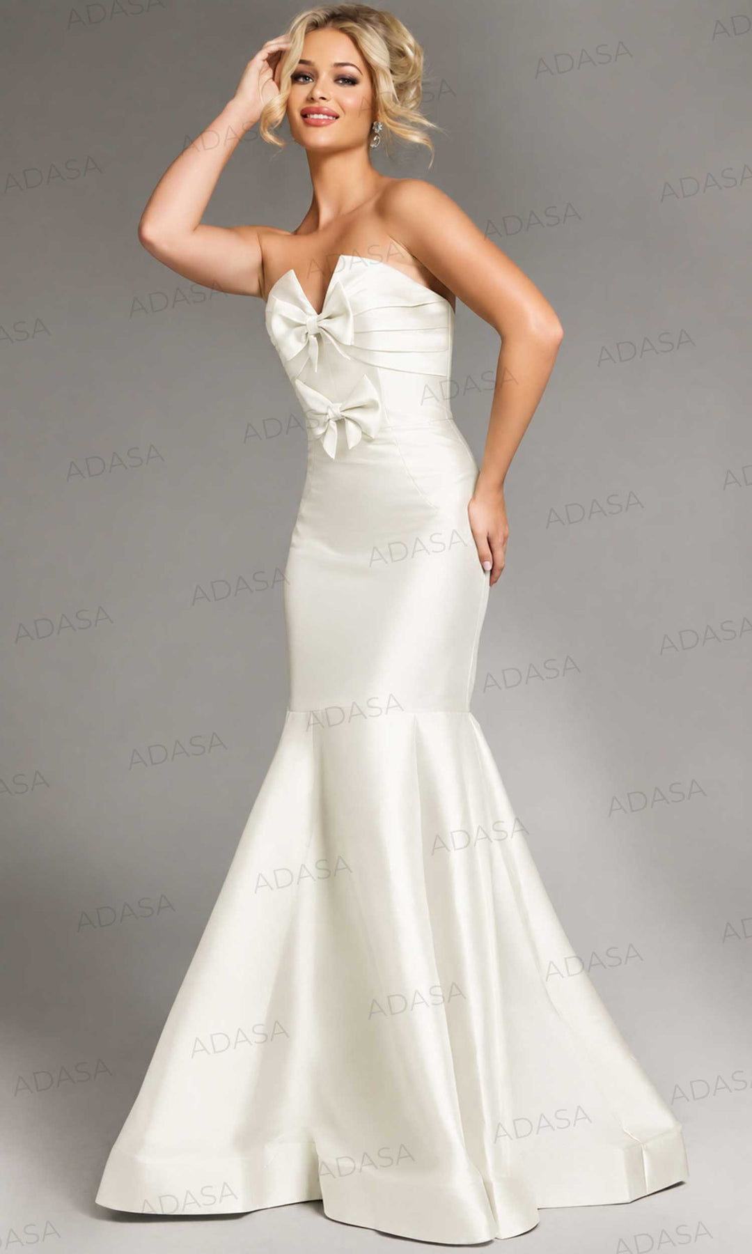 Jovani 39872 - Bow Accent Strapless Mermaid Gown