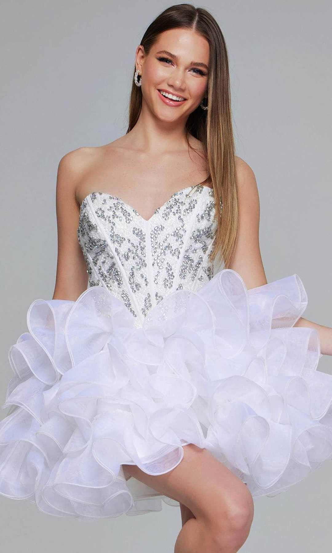 Jovani 39932 Ruffled Skirt Cocktail Dress